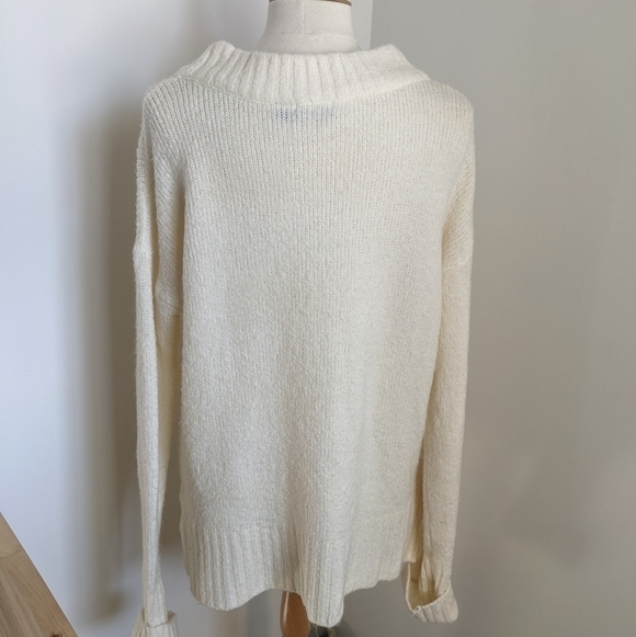 BRAVE Soul London Y2K Oversized Low V Neck Cream Sweater M - Picture 6 of 14